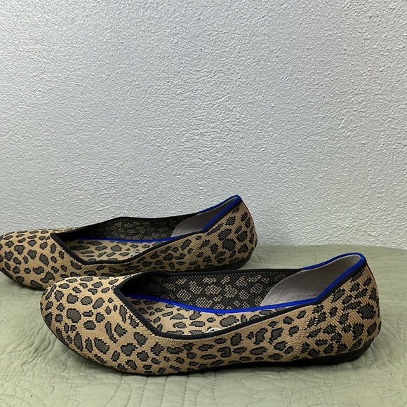 Rothy's The Flat Spotted Leopard Womens 10 Shoes Tan Brown - Picture 5 of 8